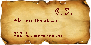Ványi Dorottya névjegykártya